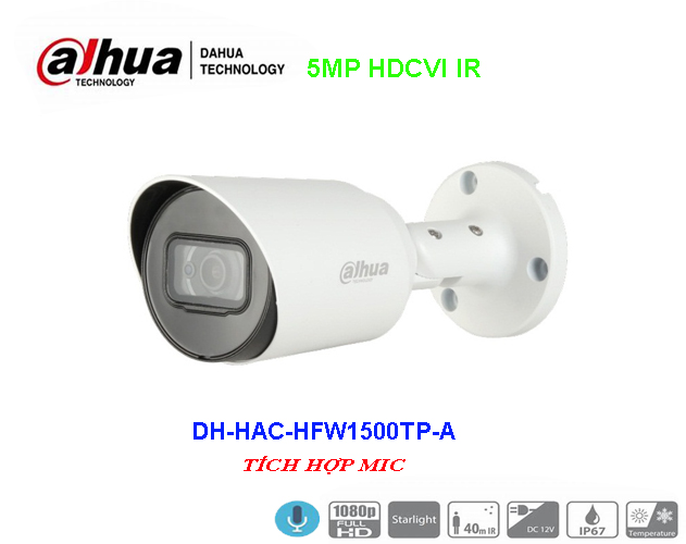 Camera DAHUA 5MP HDCVI IR DH-HAC-HFW1500TP-A